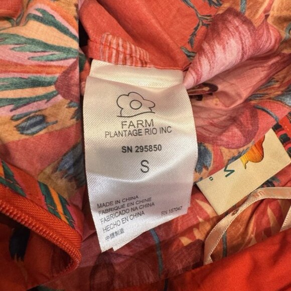 Farm Rio Long Multicolored Red  Women's Skirt Boho Festival - Picture 6 of 11